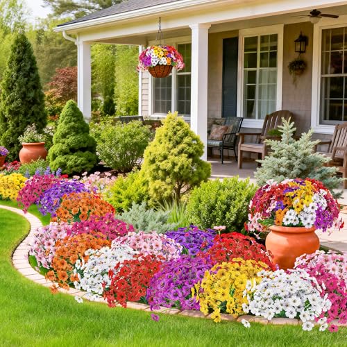 Der Rose 24 Bundles UV Resistant Artificial Flowers - 13" Faux Plants for Outdoor Decor