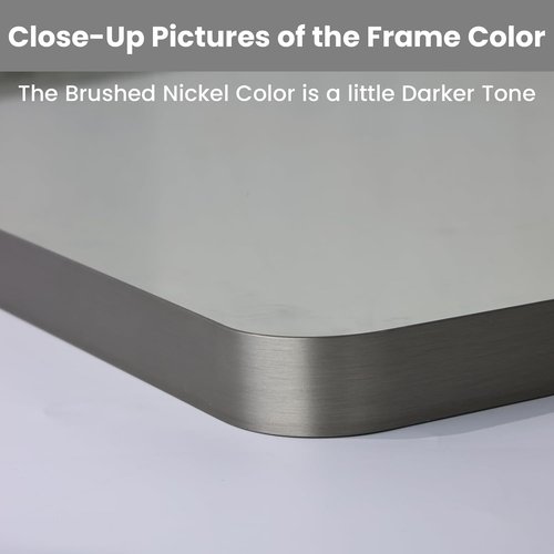 LOAAO Brushed Nickel Bathroom Mirror - 72x32 Inch Rounded Rectangle, Anti-Rust & Shatterproof Design