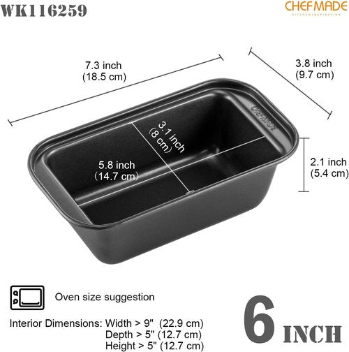 CHEFMADE Nonstick Bread Loaf Pan - Small Meatloaf Pan Set of 2 | 3.1" x 5.8" Size