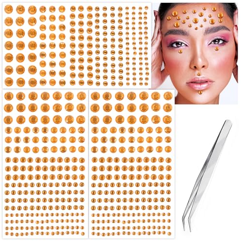 Face Gems and Hair Pearls Self-Adhesive Rhinestones for Makeup