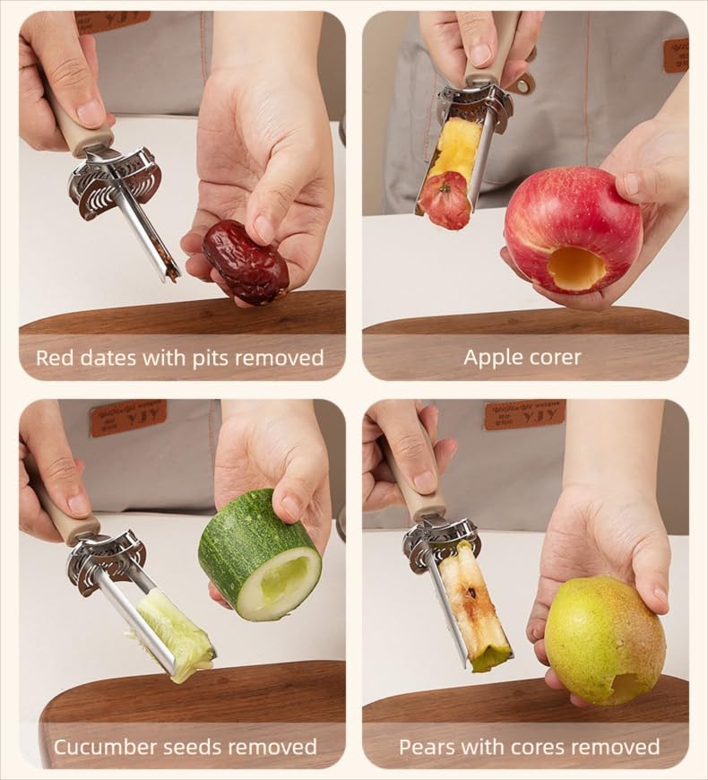 Adjustable Stainless Steel Apple Corer Tool for Fruits & Vegetables