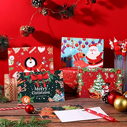 Santa Claus Postcards Set - 80 Note Cards for Kids & Adults, 4x6 Inches