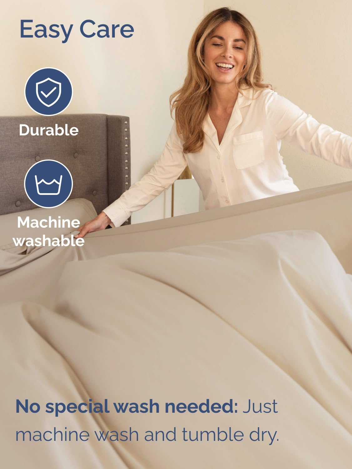 Skiennix Extra Deep Full Sheet Set - 6 Piece Breathable Cooling Sheets - Hotel Luxury Bedding - Soft, Wrinkle-Free, Easy Fit - Wheat Color