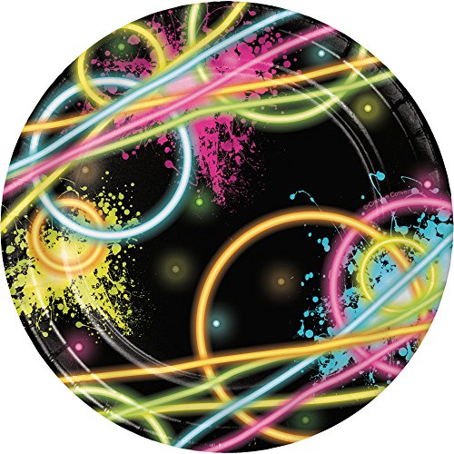 Creative Converting 8-Count Glow Party Paper Dessert Plates, 7"