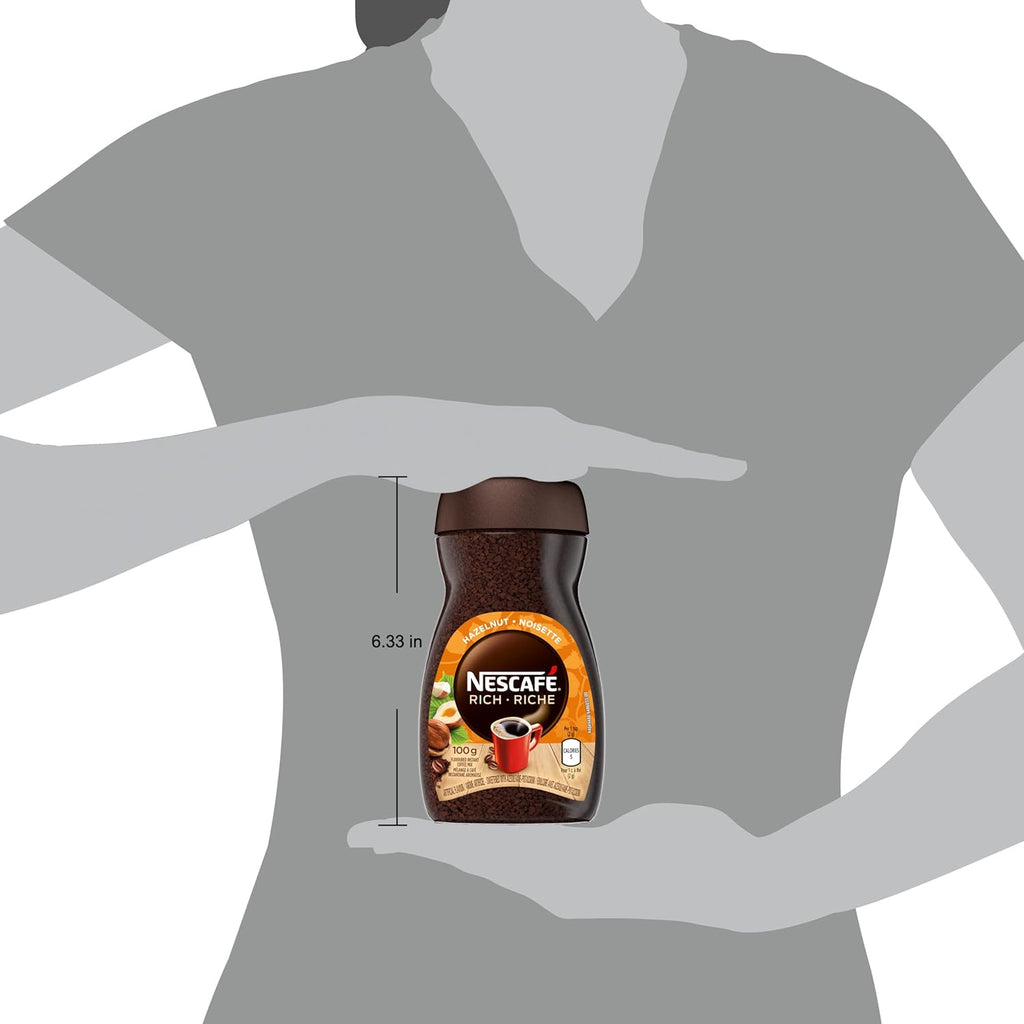 NESCAFÉ Rich Instant Coffee - Delicious Hazelnut Flavor | 100g Pack