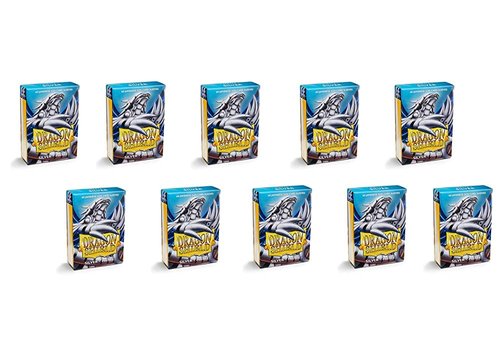 10 Packs Dragon Shield Matte Mini Japanese Silver 60 ct Card Sleeves Display Case