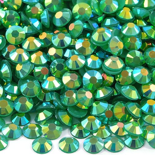 BLINGINBOX 6mm Emerald AB Resin Flatback Rhinestones 500pcs