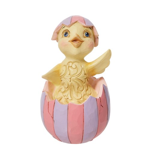 Enesco Jim Shore Heartwood Creek Chick in Easter Egg Miniature Figurine, 3.66 Inch, Multicolor
