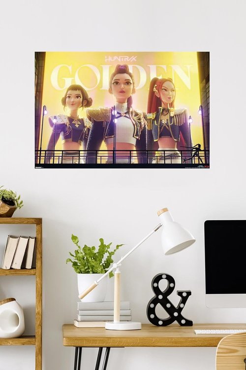 Huntrix Golden Wall Poster - Netflix KPop Demon Hunters (2025) | Unframed, 34"L x 22.4"W