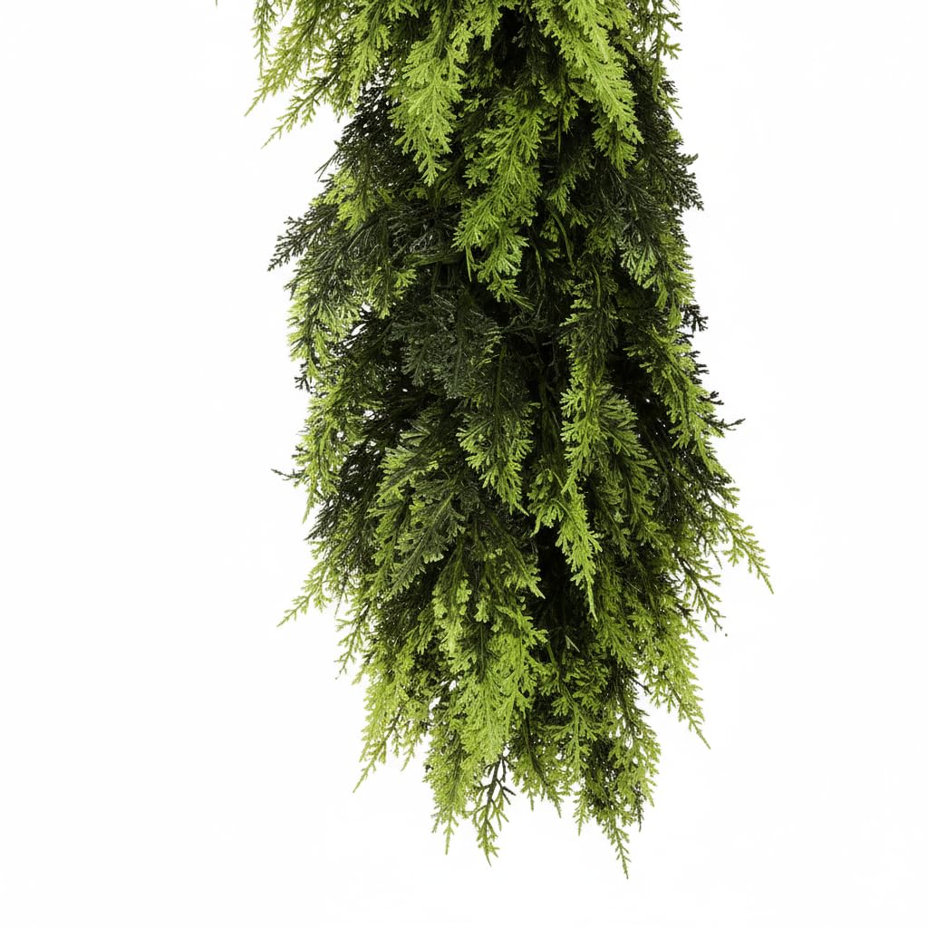 9 FT Christmas Cedar Garland, Real Touch Soft & Thickness Greenery Pine Garland for Mantle Table Fireplace Outdoor Indoor Christmas Decorcorations