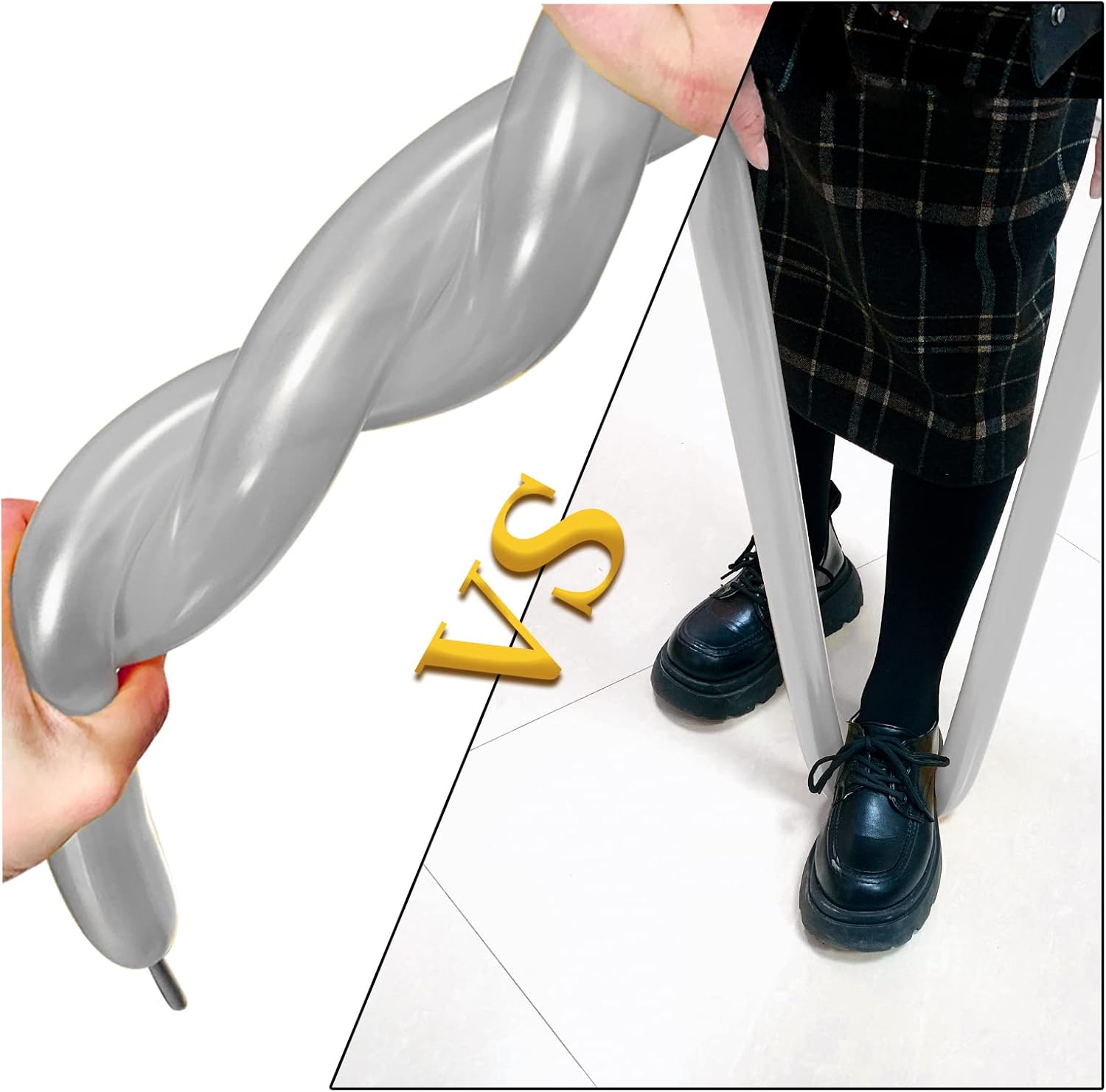 Skiennix 100 Pcs Skinny Silver Balloons - Perfect for Weddings & Birthday Parties