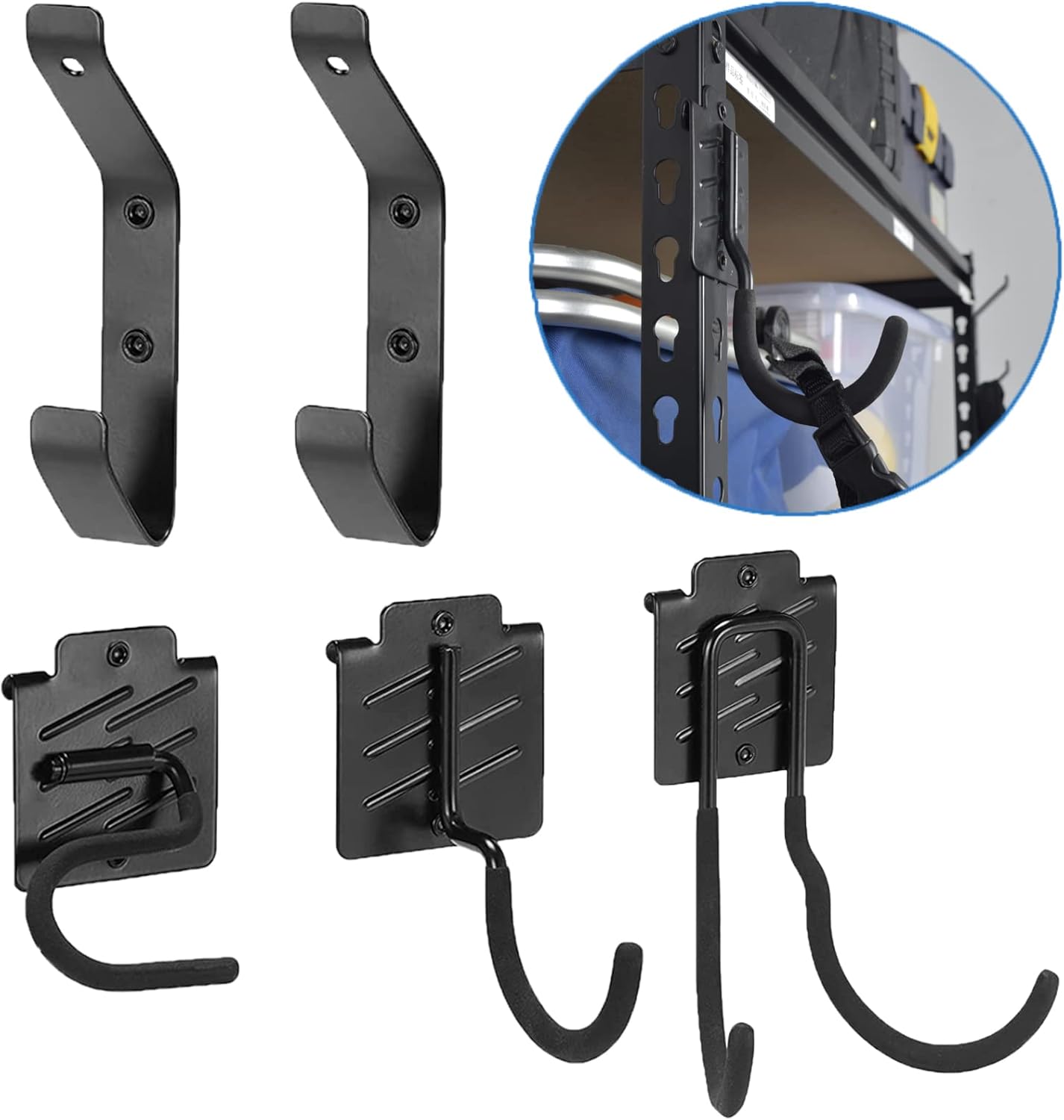Ultrawall Shelving Hooks - 5 Pack Keyhole Utility Hooks for Organizing Clothes, Hats & Tools