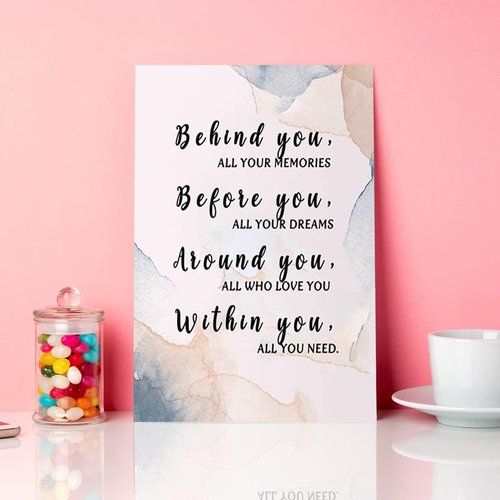 JANLAN Wall Art | Inspirational Graduation Quotes Canvas Decor for Girls' Bedrooms | 12 x 15 Inch