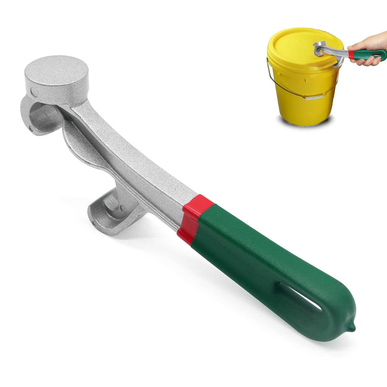 Upgraded 5 Gallon Bucket Opener Tool - Heavy Duty Aluminum Lid Wrench with Non-Slip Grip, Paint Can Opener for Industrial & Home Use