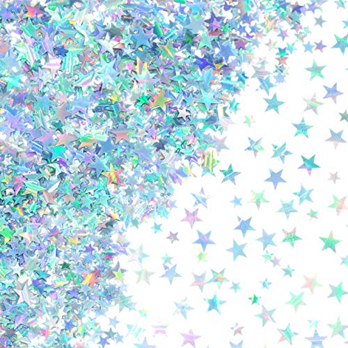 Silver Twinkle Stars Confetti - 60g Metallic Table Decoration