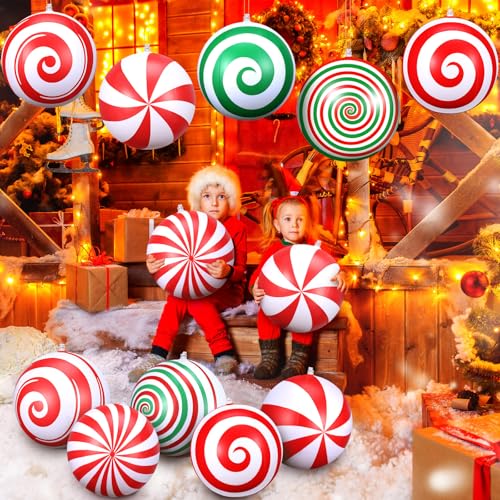 Multicolor 12 Inch Christmas Inflatable Balls - Oversized Holiday Ornaments - Small Variation