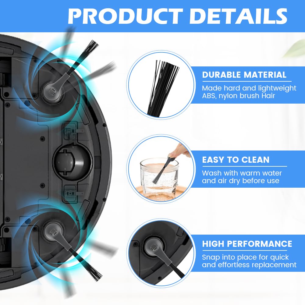 12pcs Replacement Parts for Shark Robot, shark vacuum accessories, Replacement Side Brushes Compatible with All Shark IQ and AI Series Robot Vacuum Models