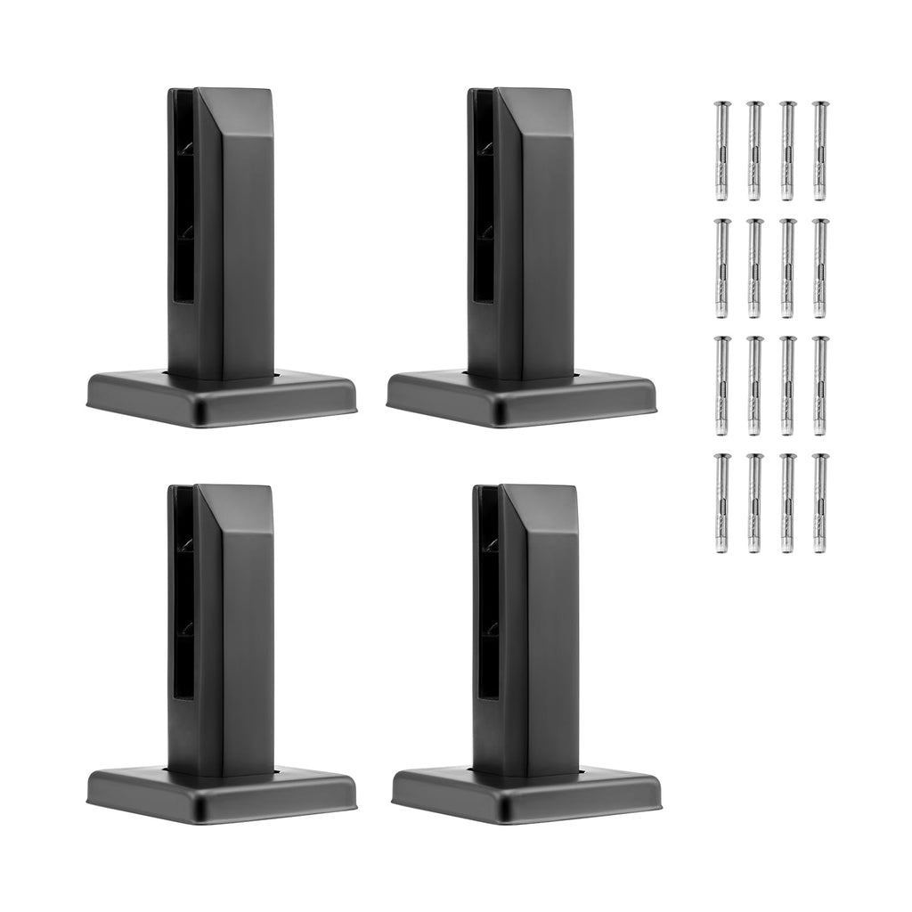 VEVOR Square Glass Railing Bracket - 4 PCS, 304 Stainless Steel, 5/16"-1/2" (8-12mm) Glass Clamp for Balcony, Garden, Deck, Stair