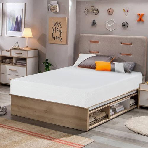 FDW 8-Inch Twin Gel Memory Foam Mattress - Medium Firm | CertiPUR-US Certified | Pressure Relief & Cooling Cover
