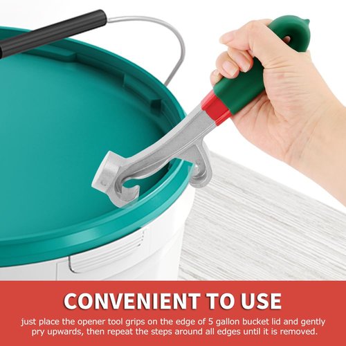 Bucket Opener Tool 5 Gallon Bucket Opener Aluminum Pail Opener, Paint Bucket Lid Opener Wrench Metal Can Opener Lid Pail Remover Tool for Home Industrial(Green)