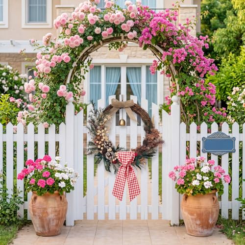 54" Red & White Gingham Wreath Sash - 2 Pack for All Seasons