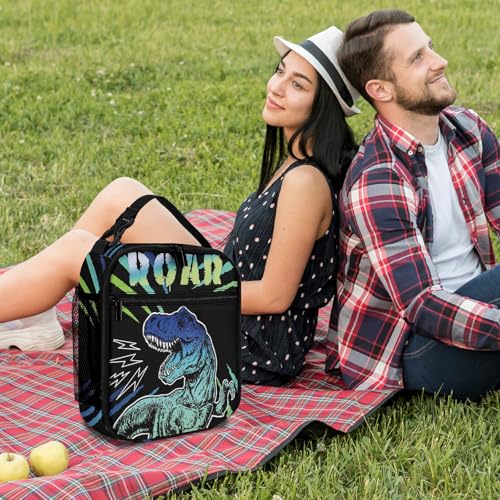 Insulated Lunch Bag for Work and Travel - Reusable Food Tote with Pockets