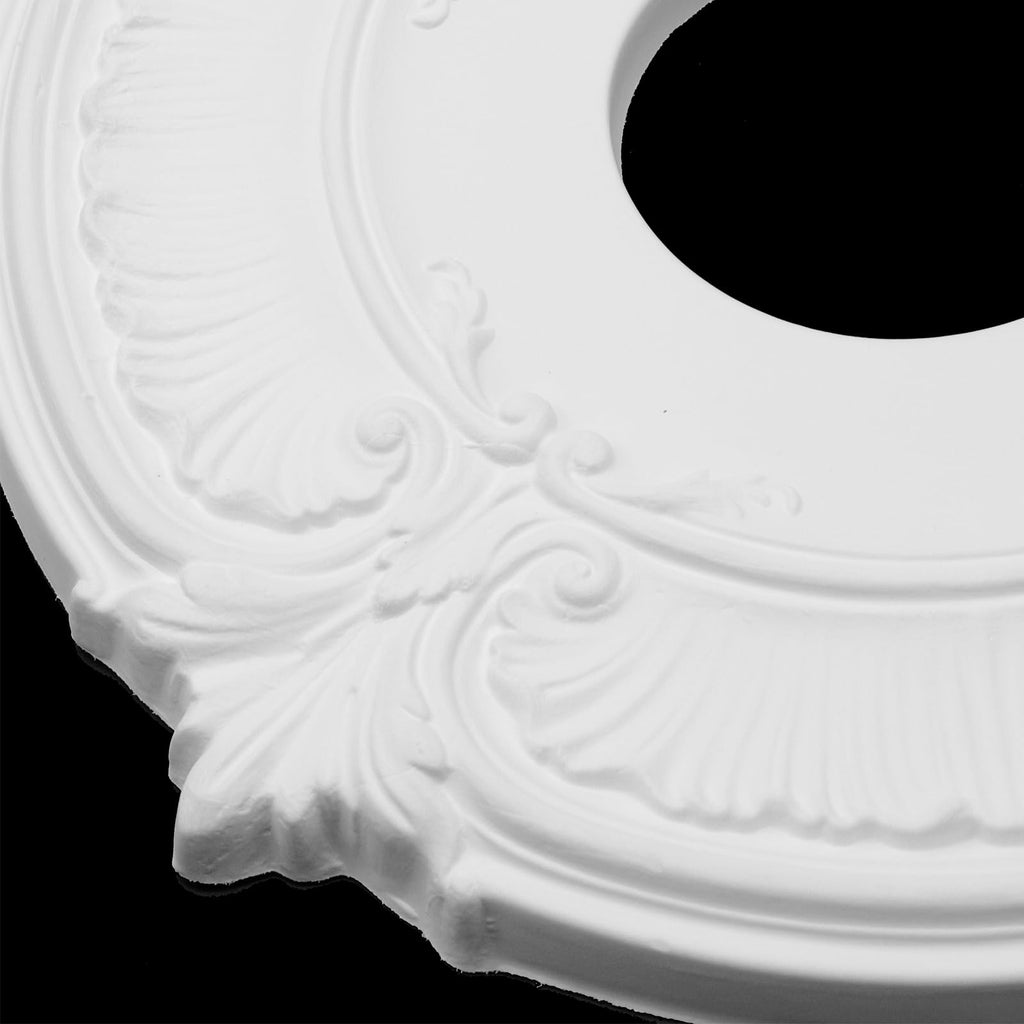 Wealrit 2 Pcs White PU Ceiling Medallions Decorative Home Lighting Ceiling Medallions Round Ceiling Fans Chandeliers Ceiling Medallion Ring for Light Fixtures 11.8" OD x 3.5" ID(Style 3)