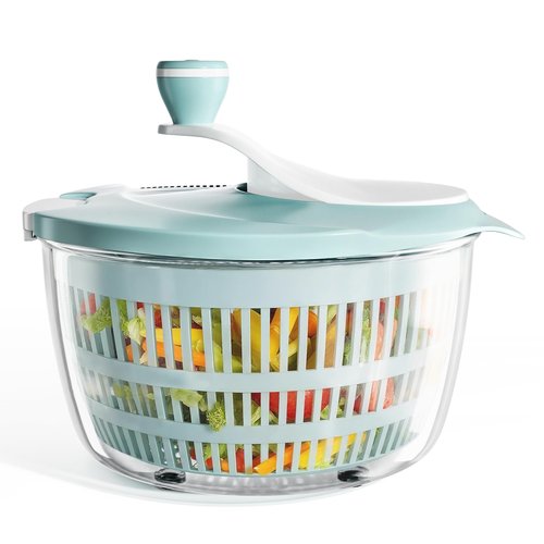 Salad Spinner,4.24Qt,Multi-Use Lettuce Spinner,Vegetable Dryer,Fruit Washer,Non-Slip Base,BPA-Free,Kitchen Gadget,Green