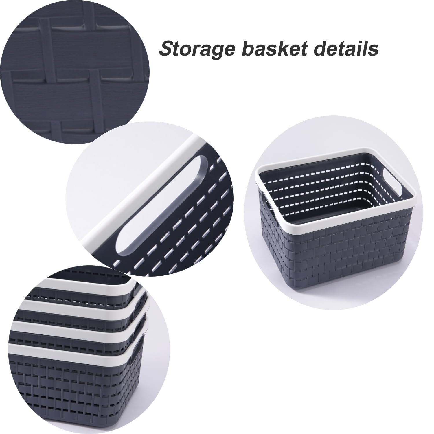 ANNIYA Plastic Storage Bin Baskets, Toilet Paper Basket for Bathroom, Plastic Organizer Shower Caddy with Handles for Living Room (Medium Pink 2 Pack)