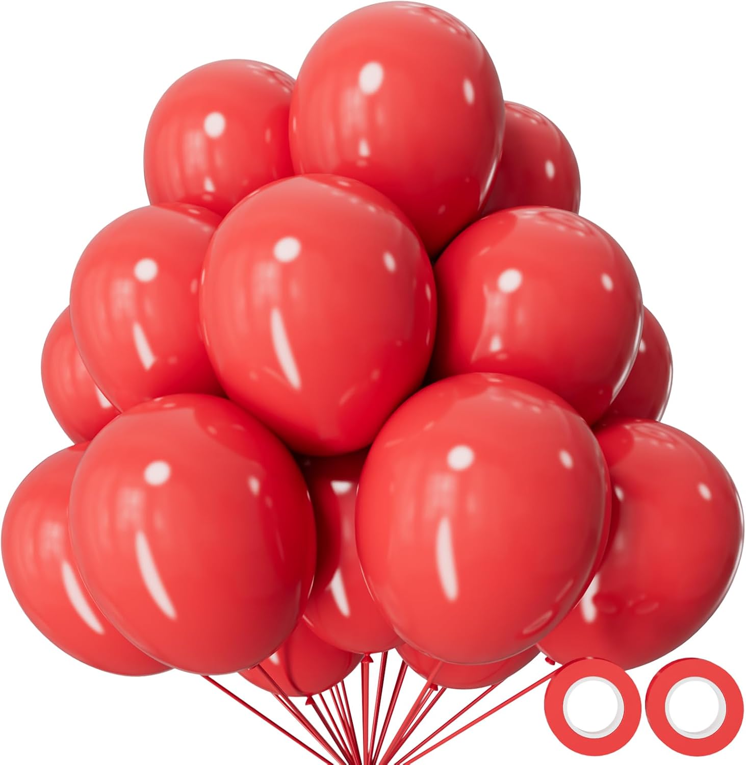 Coral Red Latex Balloons by [Brand Name] - 110pcs 12 Inch for Birthday Party, Baby Shower & Wedding