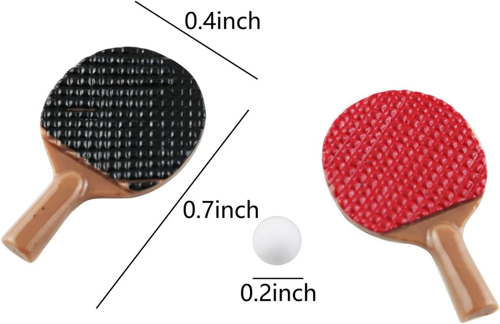 TAODAN Mini Table Tennis Racket Set - 3-in-1 Dollhouse Ping-Pong Toys (2 Rackets, 1 Ball)