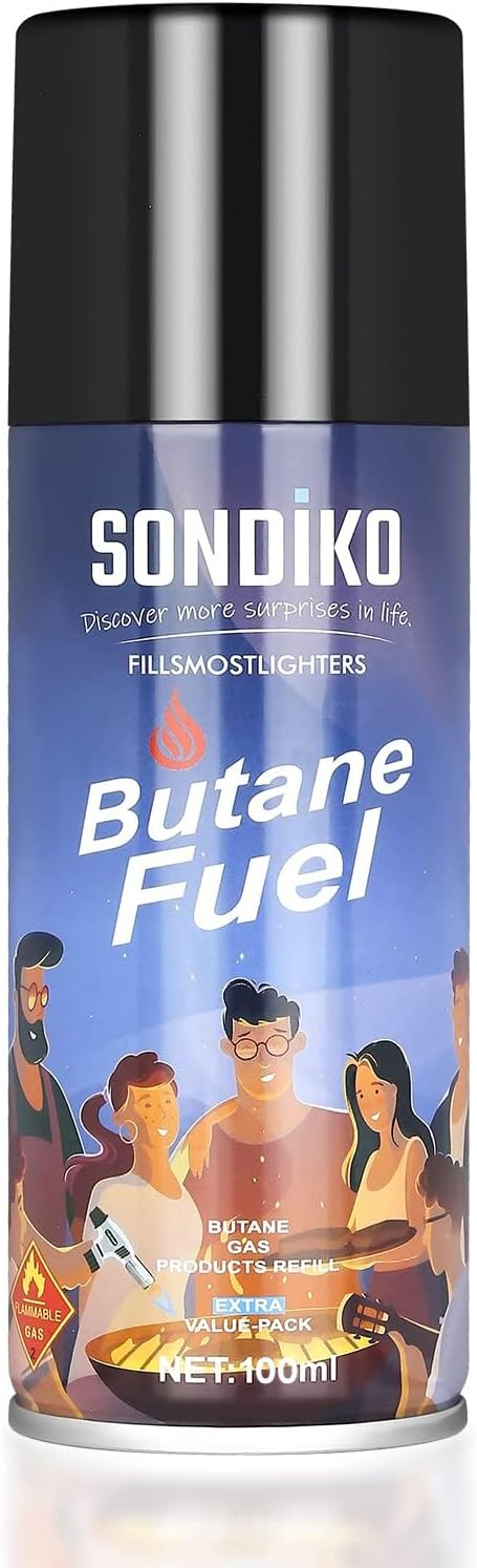 Sondiko Torch Lighter - Refillable Butane Lighter with Adjustable Jet Flame & Metal Shell | Includes Butane Refill Kit