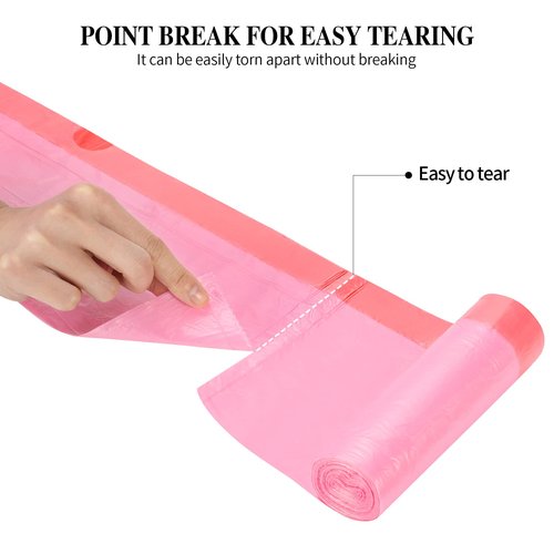 3Rolls Drawstring Small Trash Bags,4 Gallon Thicken Drawstring Small Garbage Bags for Kitchen,Bathroom,Bedroom,Home,Office Trash Cans，60 Counts (Pink)