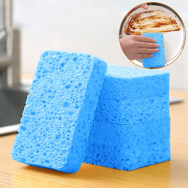 Eco-Friendly Non-Scratch Scrub Sponges - 6 Pack for Dishes