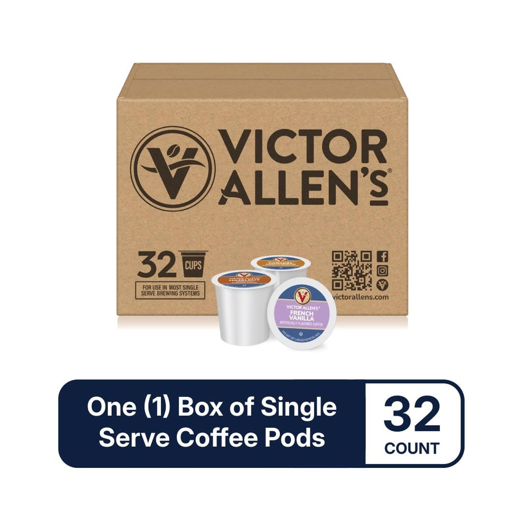 Victor Allen's Coffee Variety Pack - Single Serve Pods | French Vanilla, Caramel Macchiato & Hazelnut, 32 Count