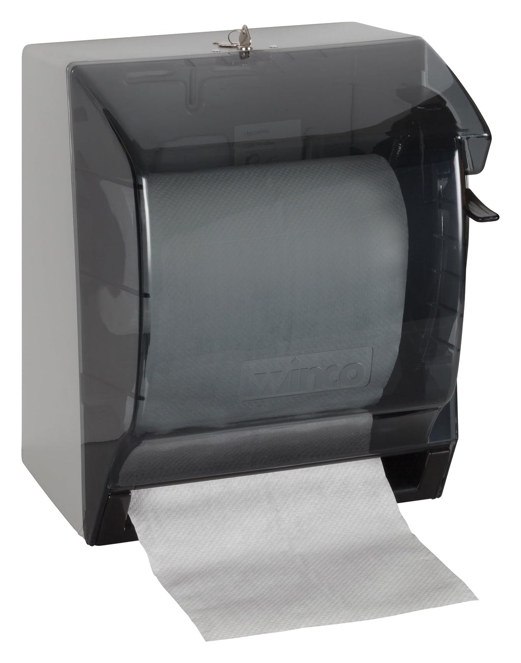 Winco Paper Towel Dispenser, Medium, Gray, Black