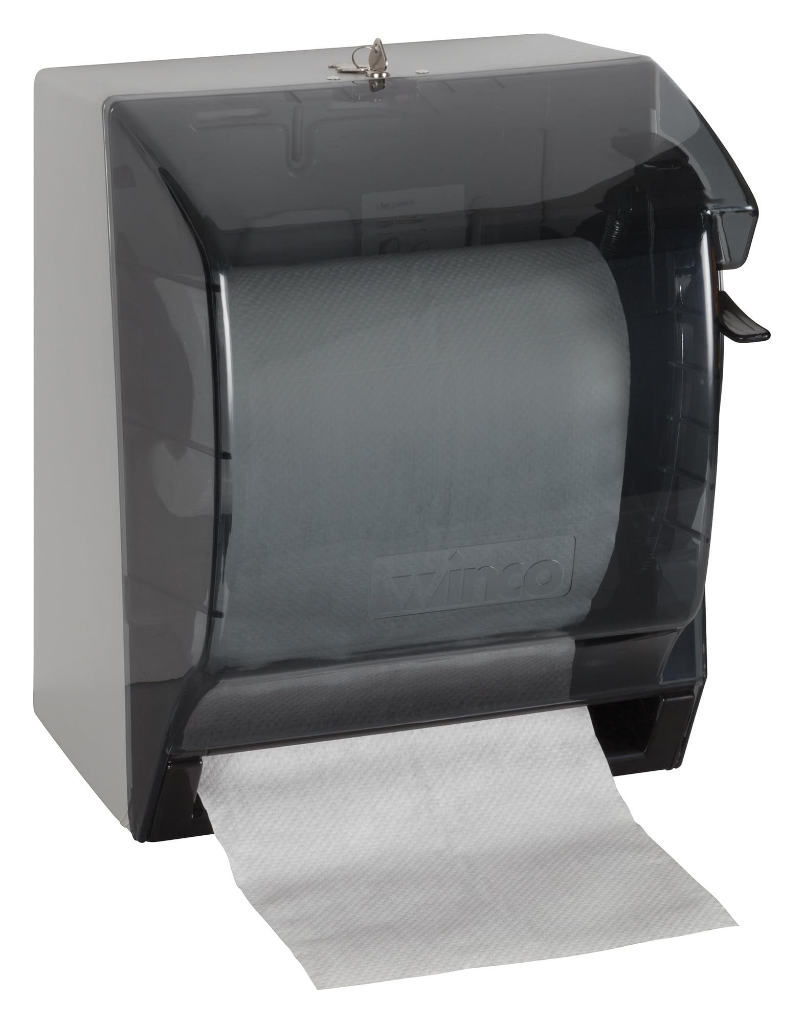 Winco Paper Towel Dispenser, Medium, Gray, Black