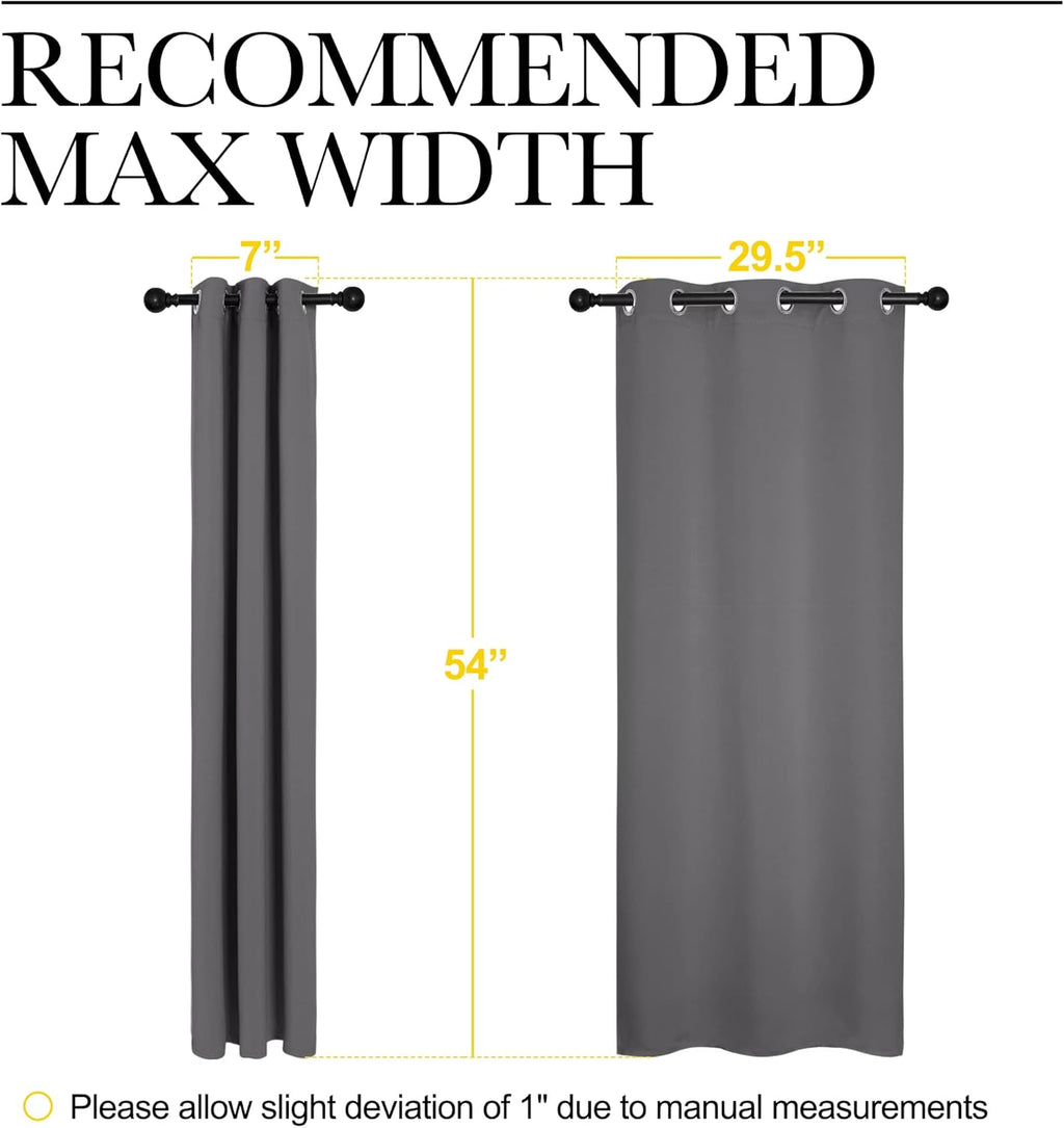 NICETOWN Blackout Drapery Panels - Thermal Insulated Microfiber Curtains | Gray, 34 x 54 Inches (Set of 2)