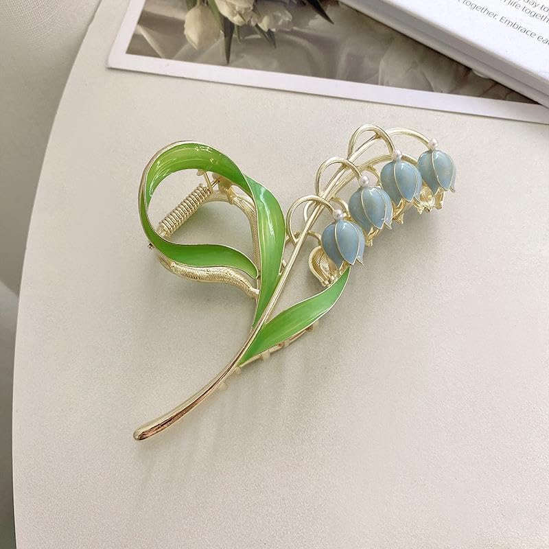 Blue Lily of the Valley Hair Accessories Metal Hairpins & Clips