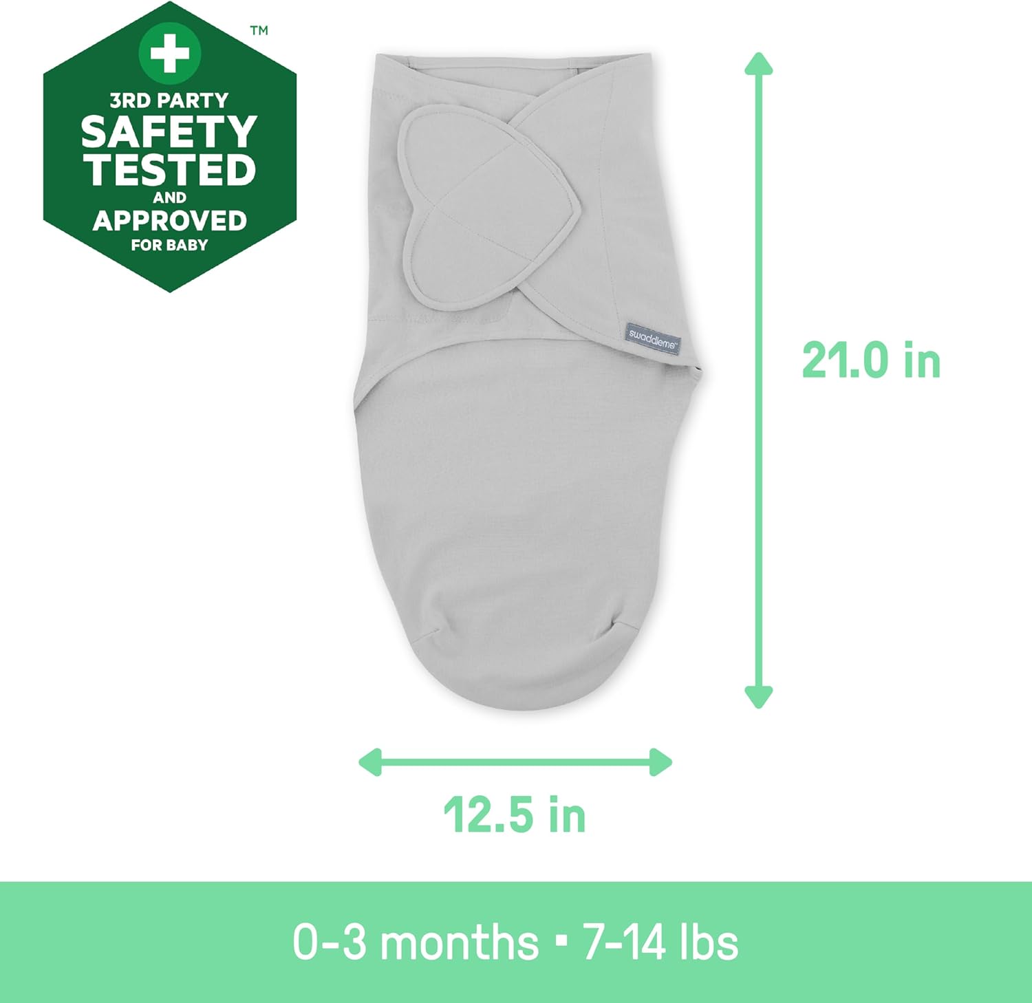 SwaddleMe by Ingenuity Baby Swaddle - 100% Cotton, 1.0 TOG, Pocket Fold Design, 0-3 Months, 3-Pack | Rainbow