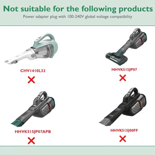 FITE ON Charger Compatible with Black and Decker HHVJ315JD10 / HHVJ315JMF71 / HHVK320J61 / HHVK320J10 / HHVK320JZ01 Dustbuster Smartech Handheld Vacuum 90602522-01 N561340 Replacement Power Cord