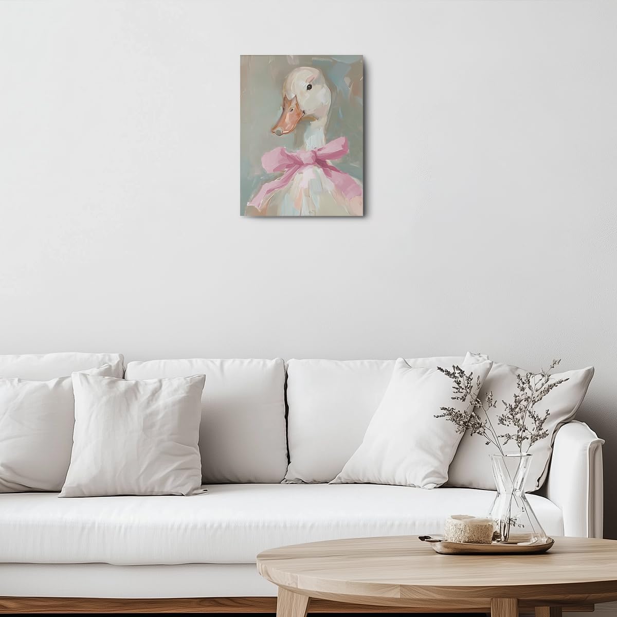 Regine Switzerland Cute Duck Canvas Wall Art - Framed Aesthetic Decor for Living Room & Bedroom | 11.5x15 In