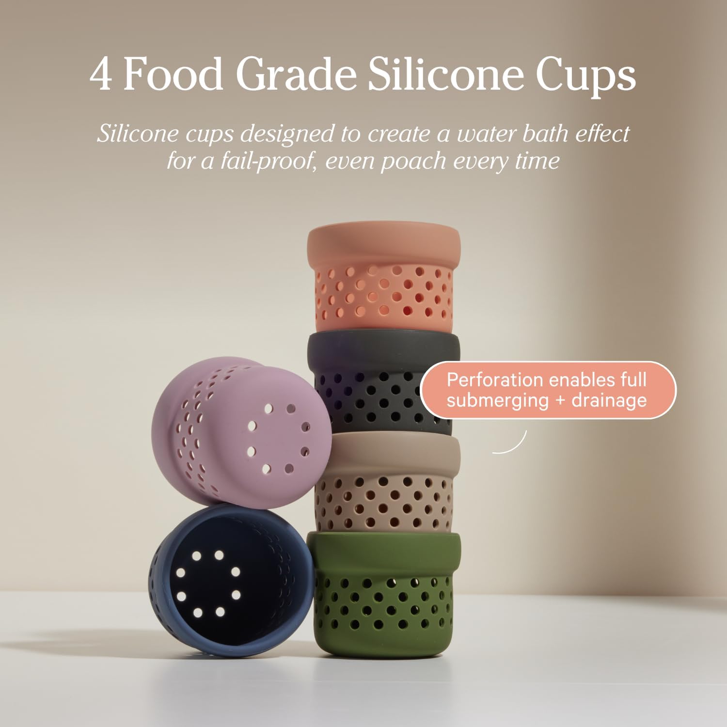Our Place Silicone Egg Poacher Add-On - Easy Poaching Set | Fail-Proof Water Bath Design | BPA-Free, Dishwasher Safe, Spice