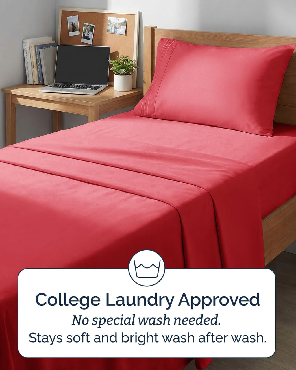Skiennix Twin XL Sheet Set - Comfy Cooling Bed Sheets - Ultra-Soft, Deep Pockets, Wrinkle-Free - Red