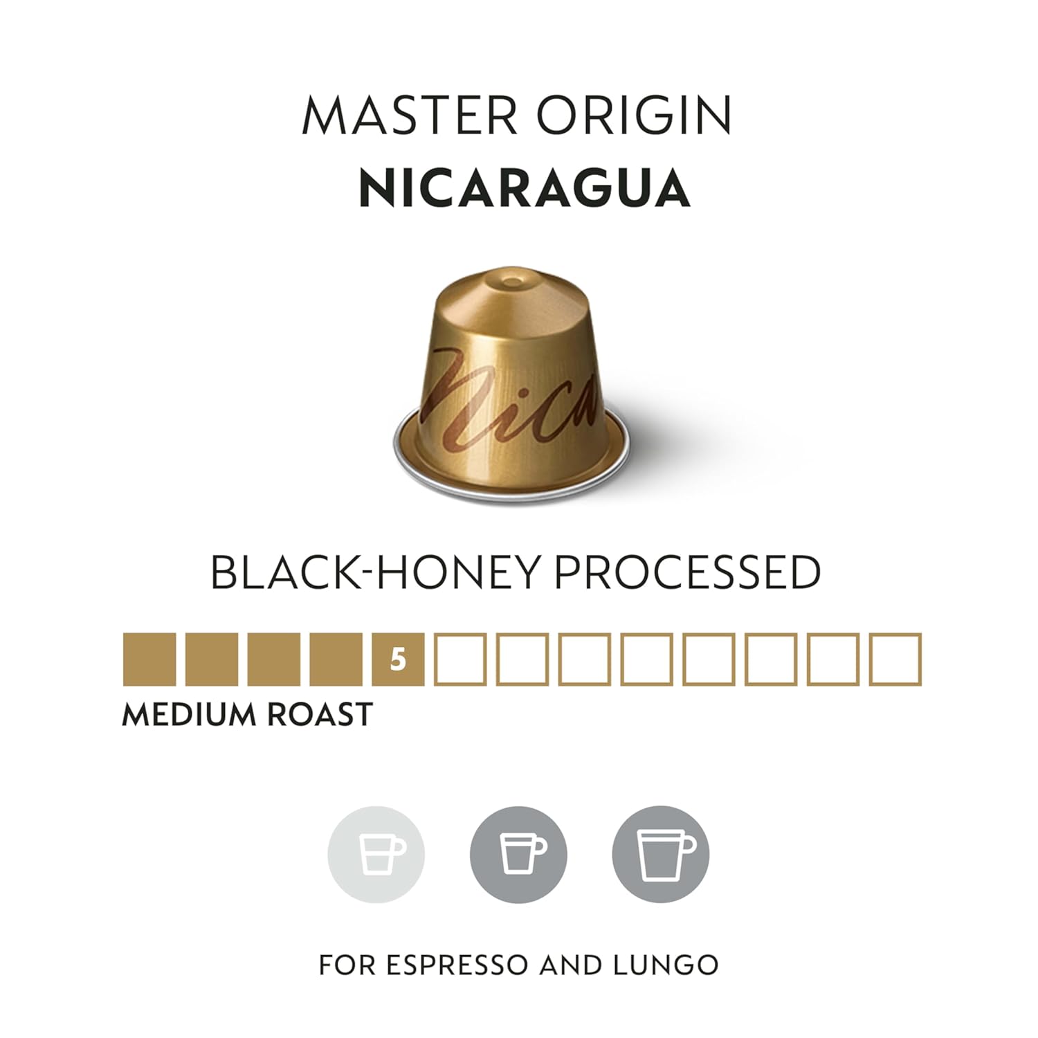 Nespresso Nicaragua Master Origin Capsules - Medium Roast Coffee Pods | 50 Count
