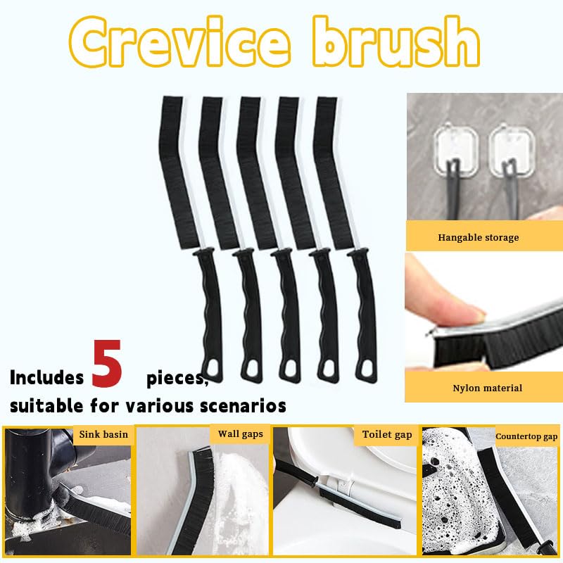 Crevice Cleaning Brush Set with Rubber Gloves - 12-Piece Kit for Home & Bathroom