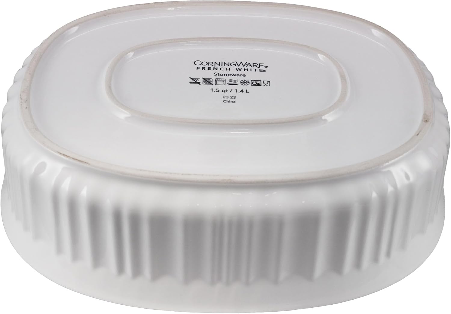 CorningWare French White Oval Casserole Dish - 1.5qt Ceramic Bakeware for Versatile Cooking