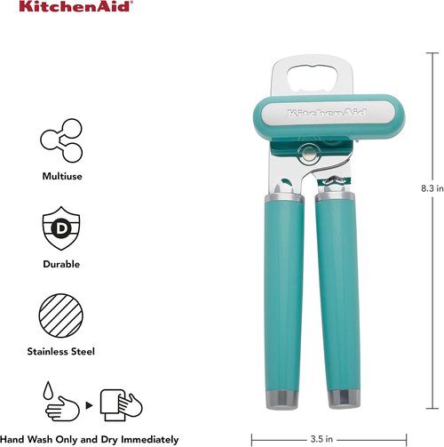 KitchenAid Classic Can Opener - Easy-To-Use Stainless Steel Cutting Wheel | Aqua Sky, Pack of 12