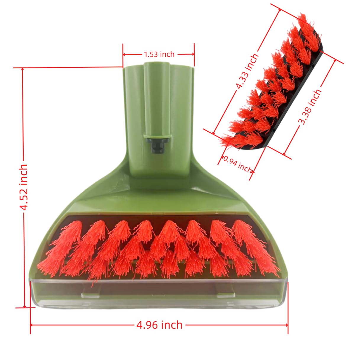Upgraded 5.3in 1400B Little Green Machine Multi-Purpose Tools Brush detachable Replacement Parts Compatible with bissell 4075 3194 3353 2458 3588F 1425 Tough Stain Brush Tool Attachments (Green 1+1)