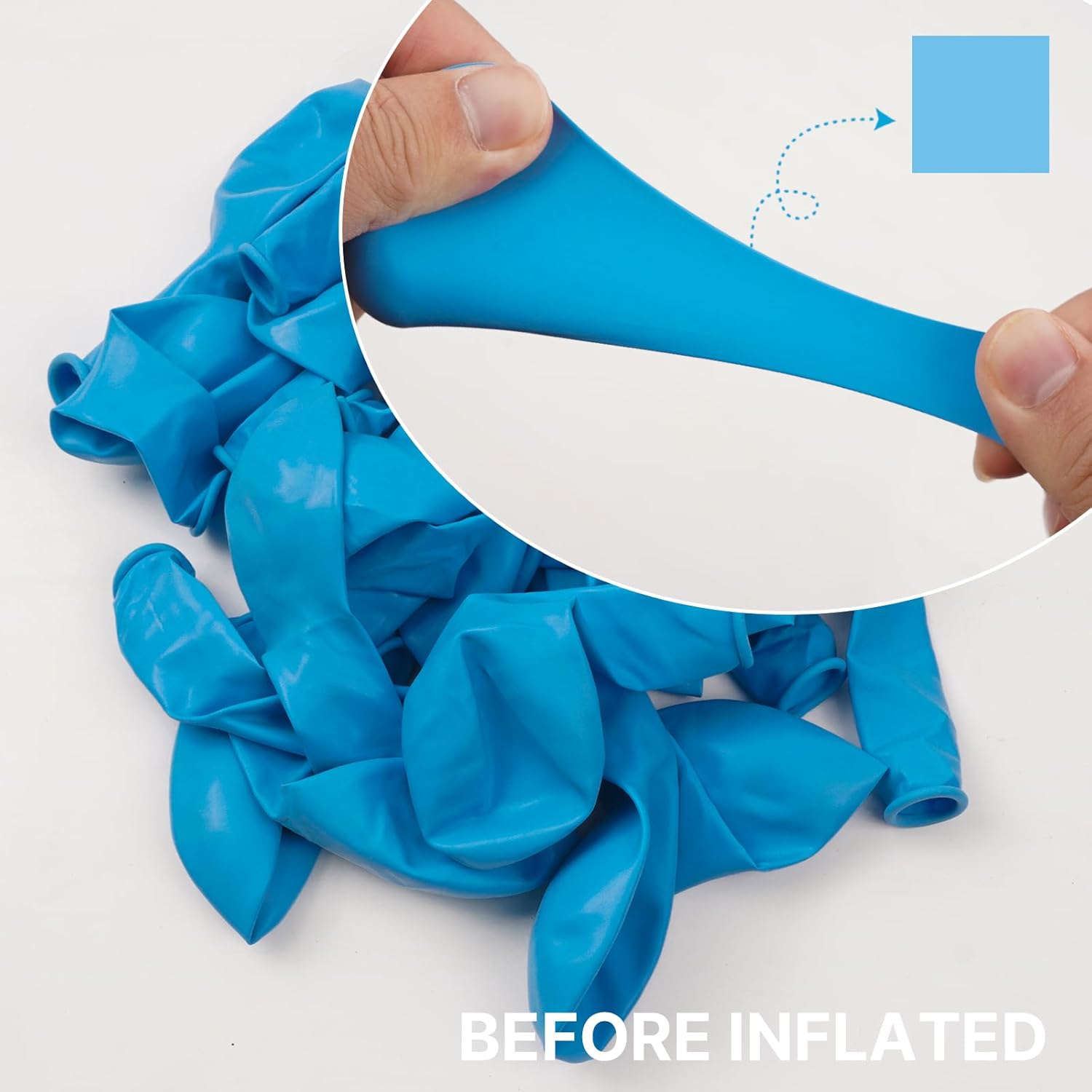 PartyWoo Light Blue Balloons - 50pcs 12 Inch Pastel Latex Helium Balloons for Baby Showers & Celebrations